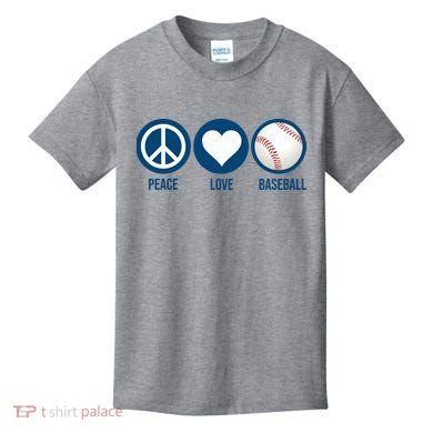 Peace Love Baseball Kids T-Shirt