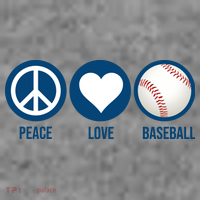 Peace Love Baseball Kids T-Shirt thumb 4