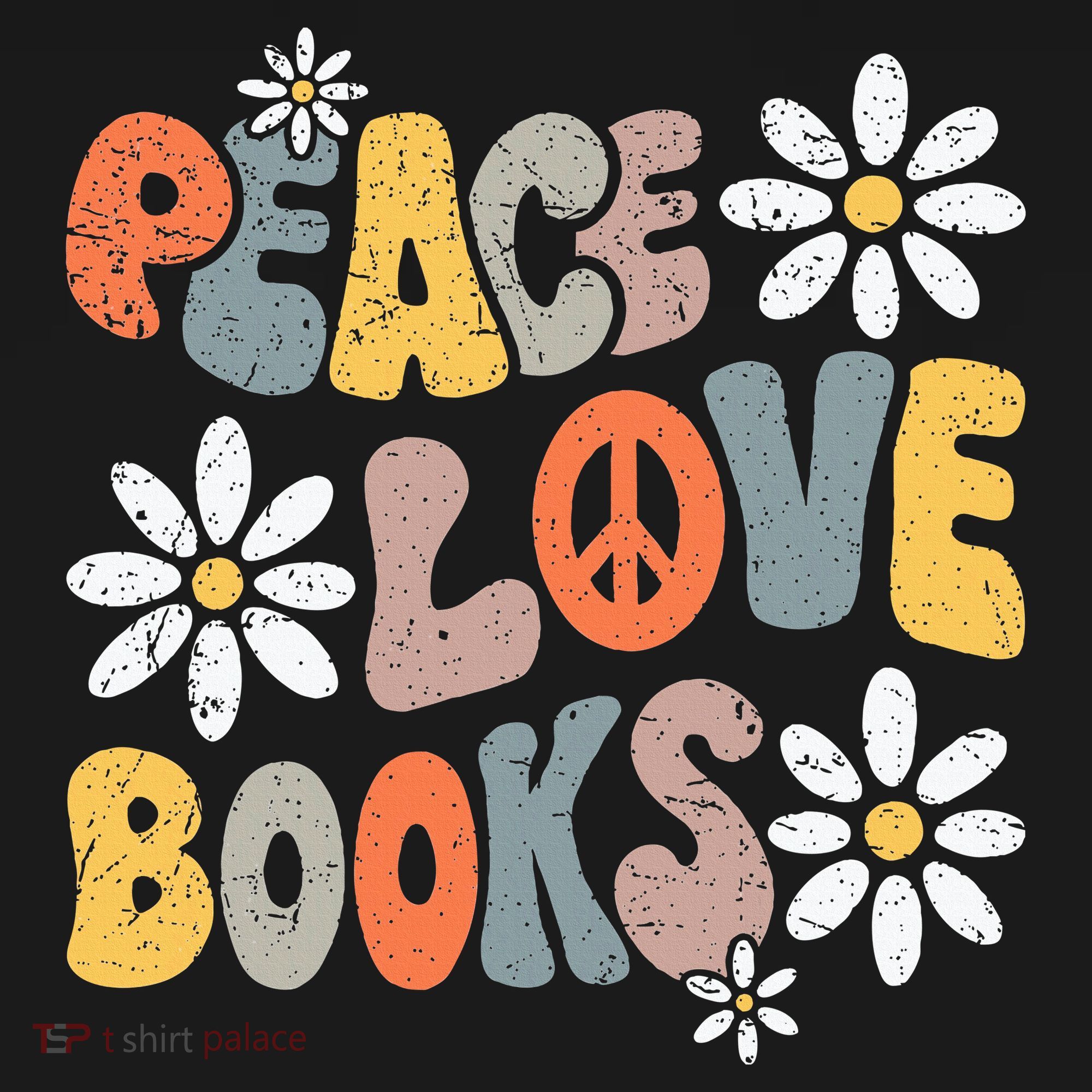 Peace Love Books Groovy Bookworm Book Nerd Reading Teacher Women's Hoodie