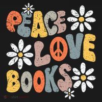 Peace Love Books Groovy Bookworm Book Nerd Reading Teacher Mousepad thumb 1