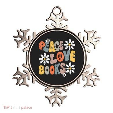 Peace Love Books Groovy Bookworm Book Nerd Reading Teacher Ornament