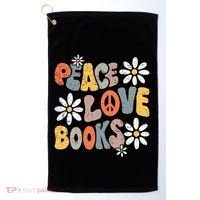 Peace Love Books Groovy Bookworm Book Nerd Reading Teacher Golf Towel thumb 0
