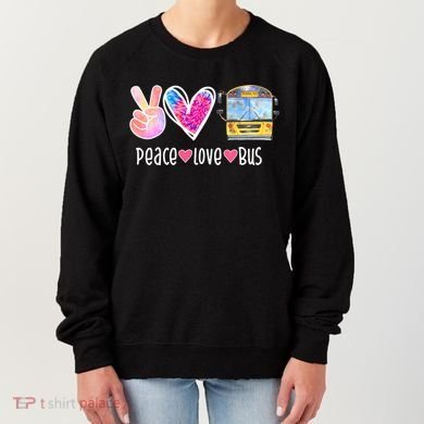 Peace Love Bus Gift For Bus Driver Women's Sweatshirt