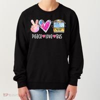 Peace Love Bus Gift For Bus Driver Women's Sweatshirt thumb 0