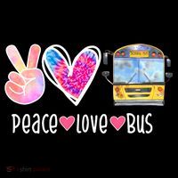 Peace Love Bus Gift For Bus Driver USA-Made Doggie Bandana thumb 2