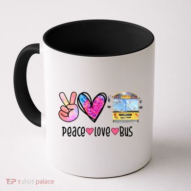 Peace Love Bus Gift For Bus Driver Coffee Mug
