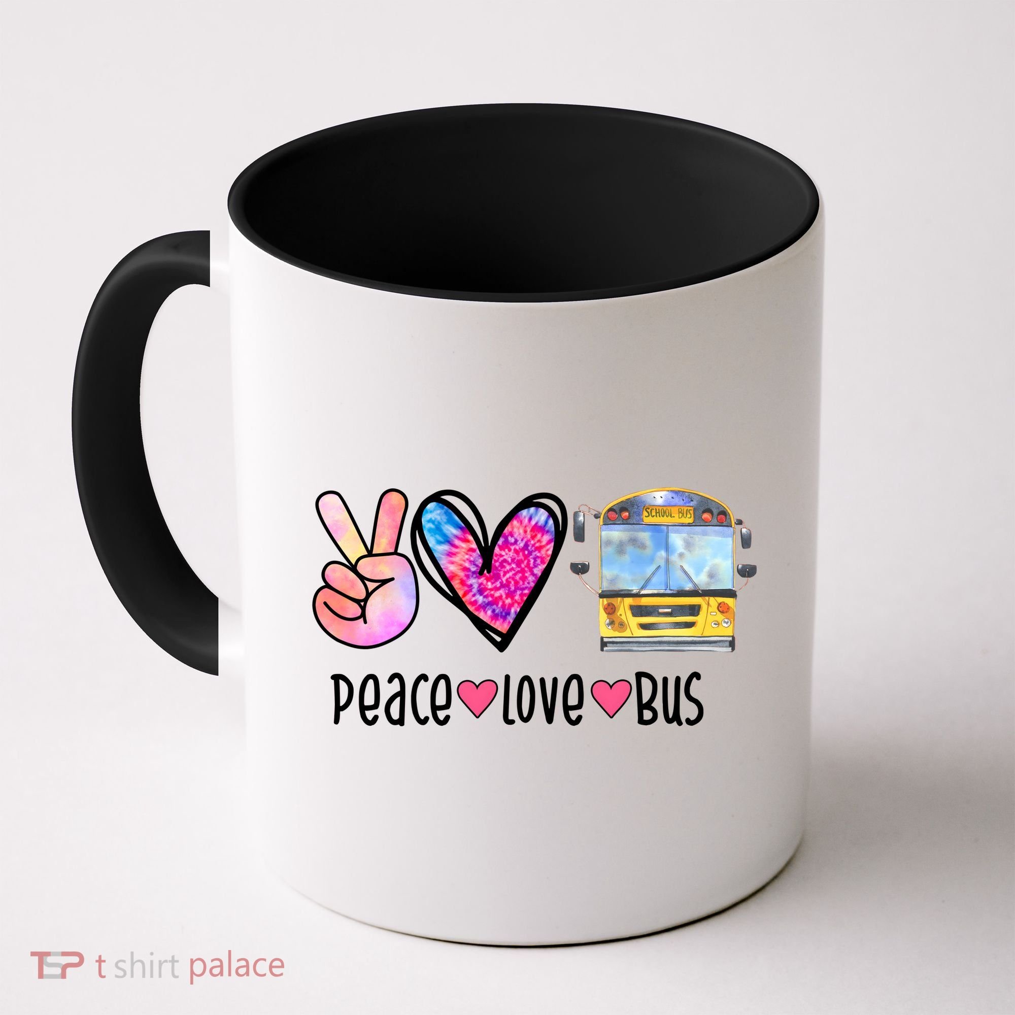 Peace Love Bus Gift For Bus Driver Coffee Mug