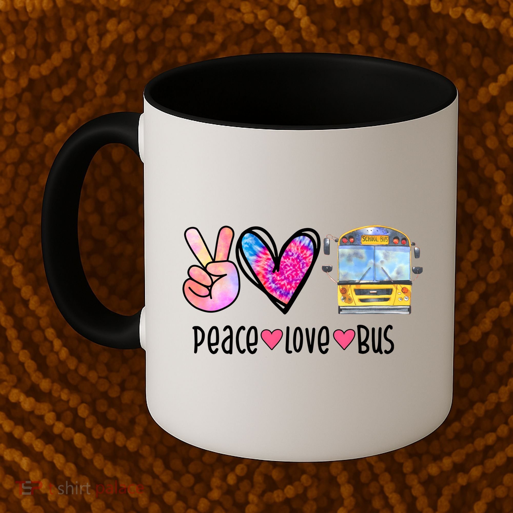 Peace Love Bus Gift For Bus Driver Coffee Mug