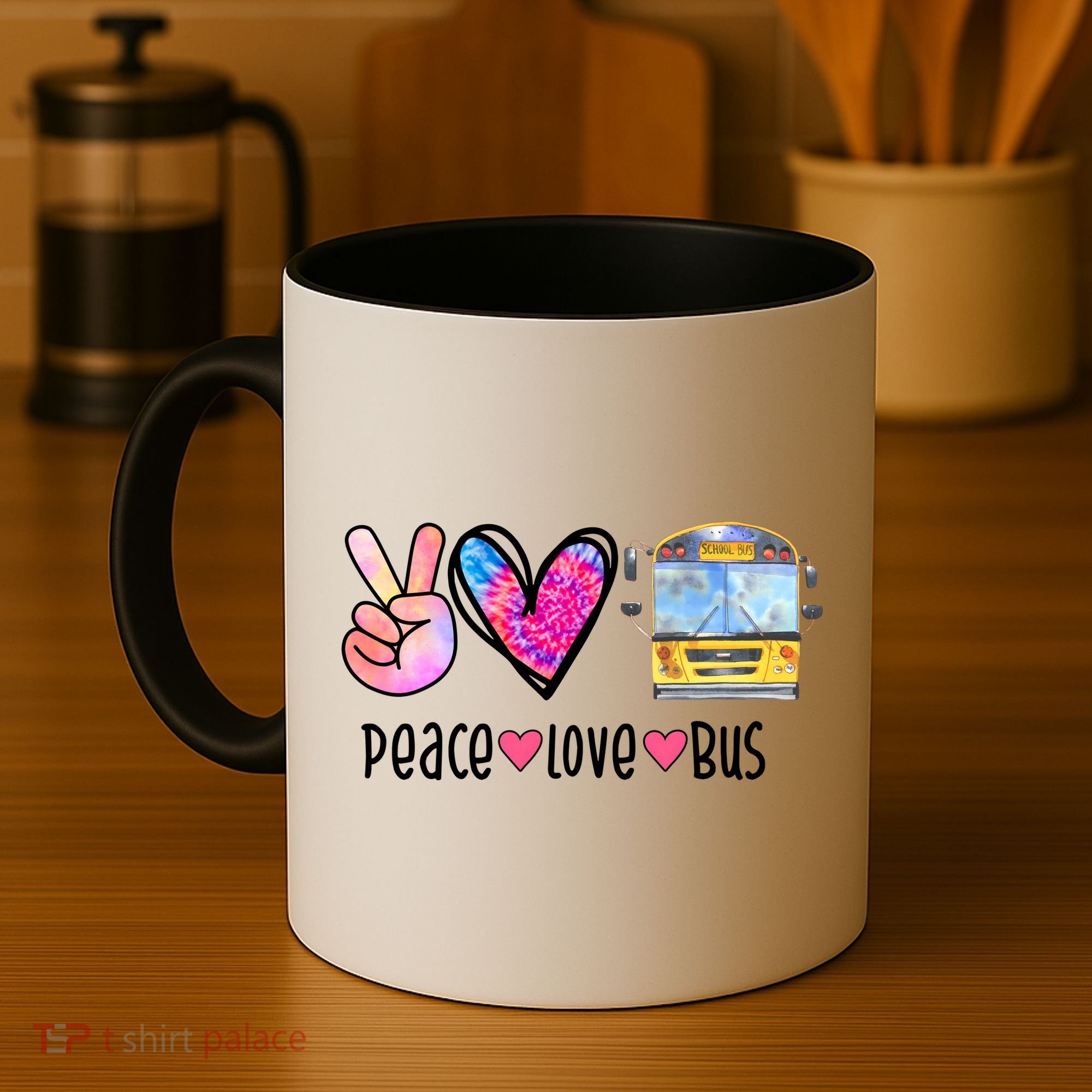 Peace Love Bus Gift For Bus Driver Coffee Mug