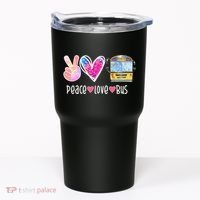 Peace Love Bus Gift For Bus Driver Tumbler thumb 0