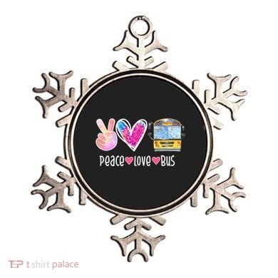 Peace Love Bus Gift For Bus Driver Ornament