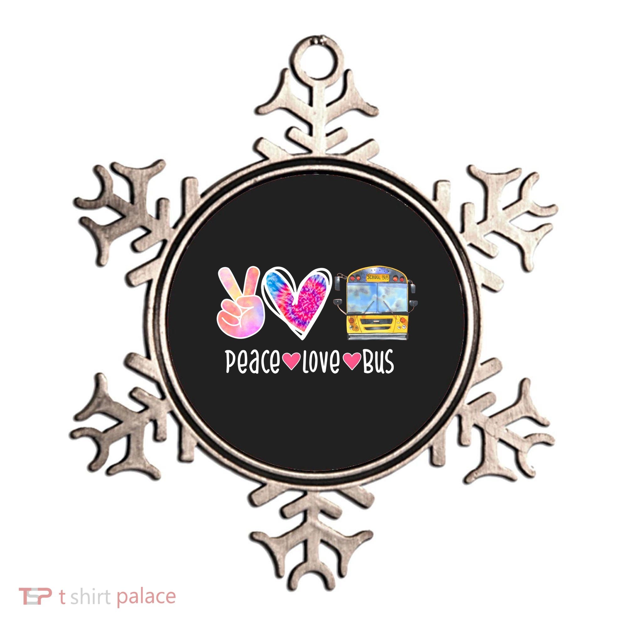 Peace Love Bus Gift For Bus Driver Ornament