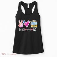 Peace Love Bus Gift For Bus Driver Women's Tank Top thumb 0