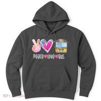 Peace Love Bus Gift For Bus Driver Hoodie thumb 0
