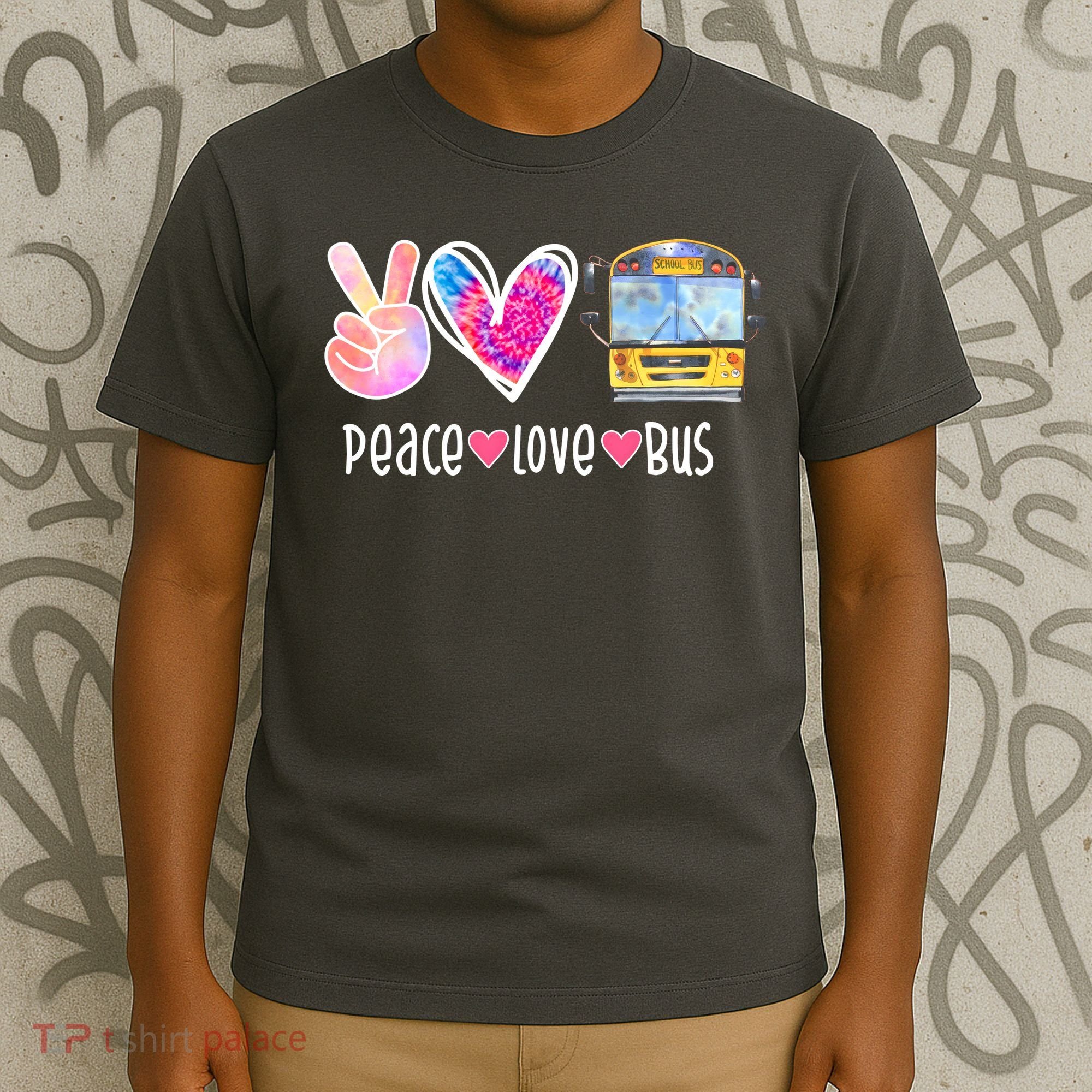 Peace Love Bus Gift For Bus Driver T-Shirt