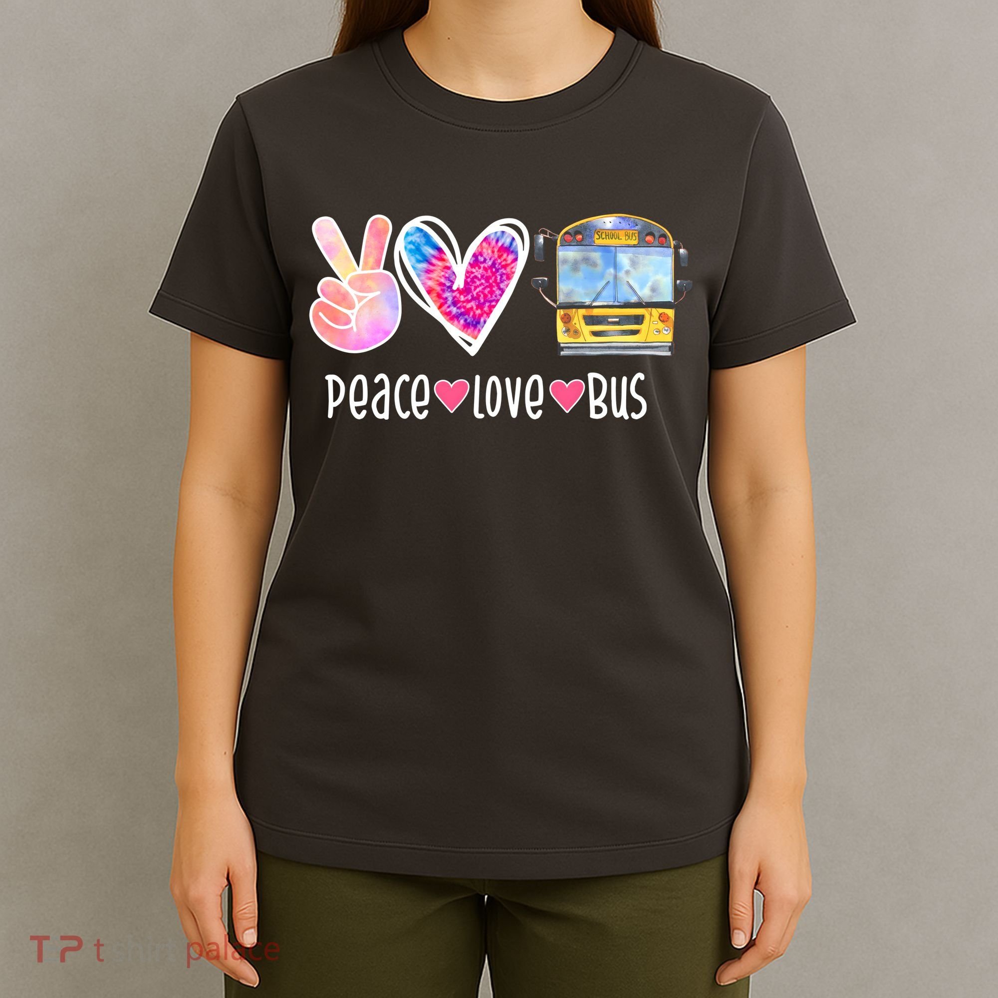 Peace Love Bus Gift For Bus Driver T-Shirt