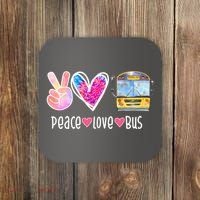 Peace Love Bus Gift For Bus Driver Coaster thumb 0