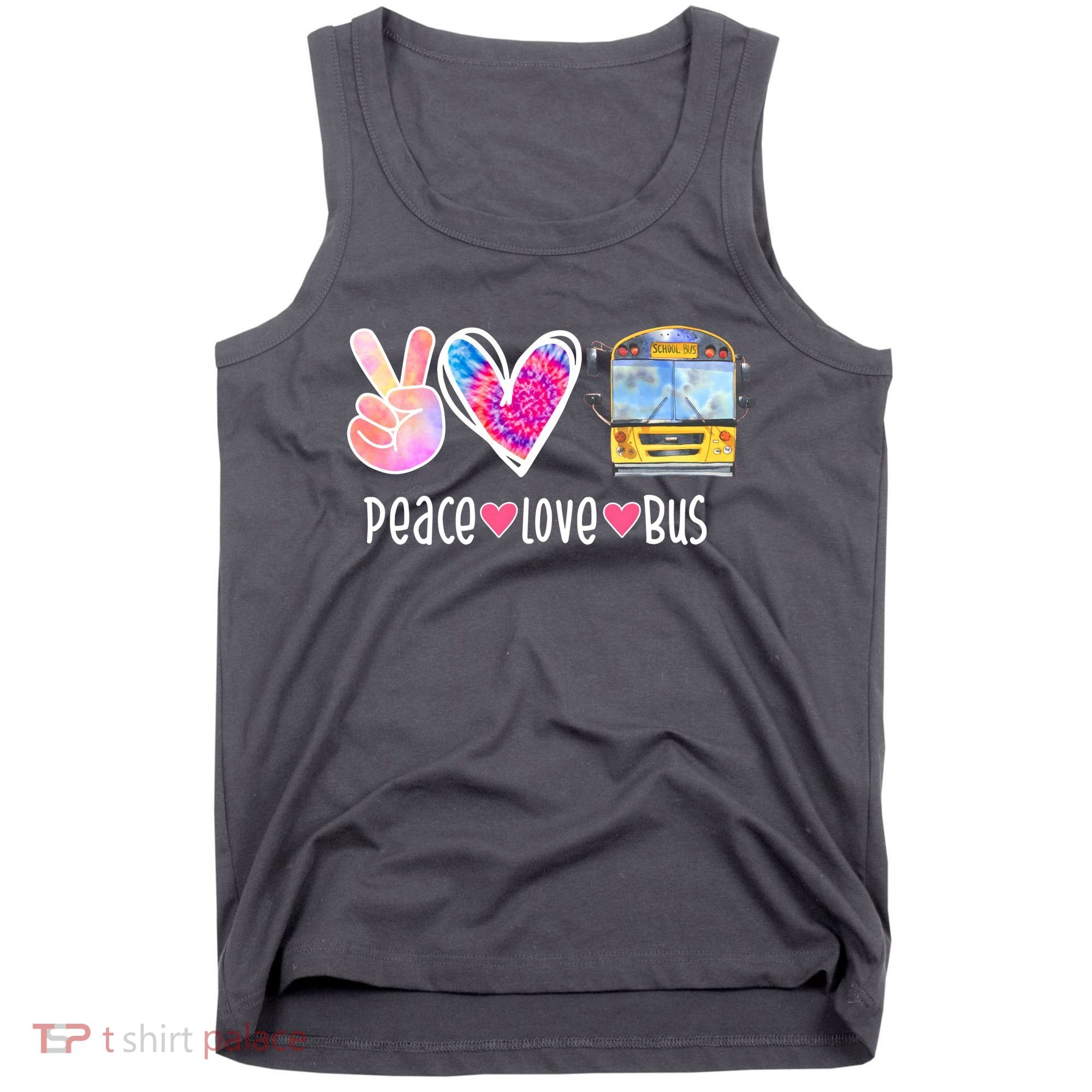 Peace Love Bus Gift For Bus Driver Tank Top
