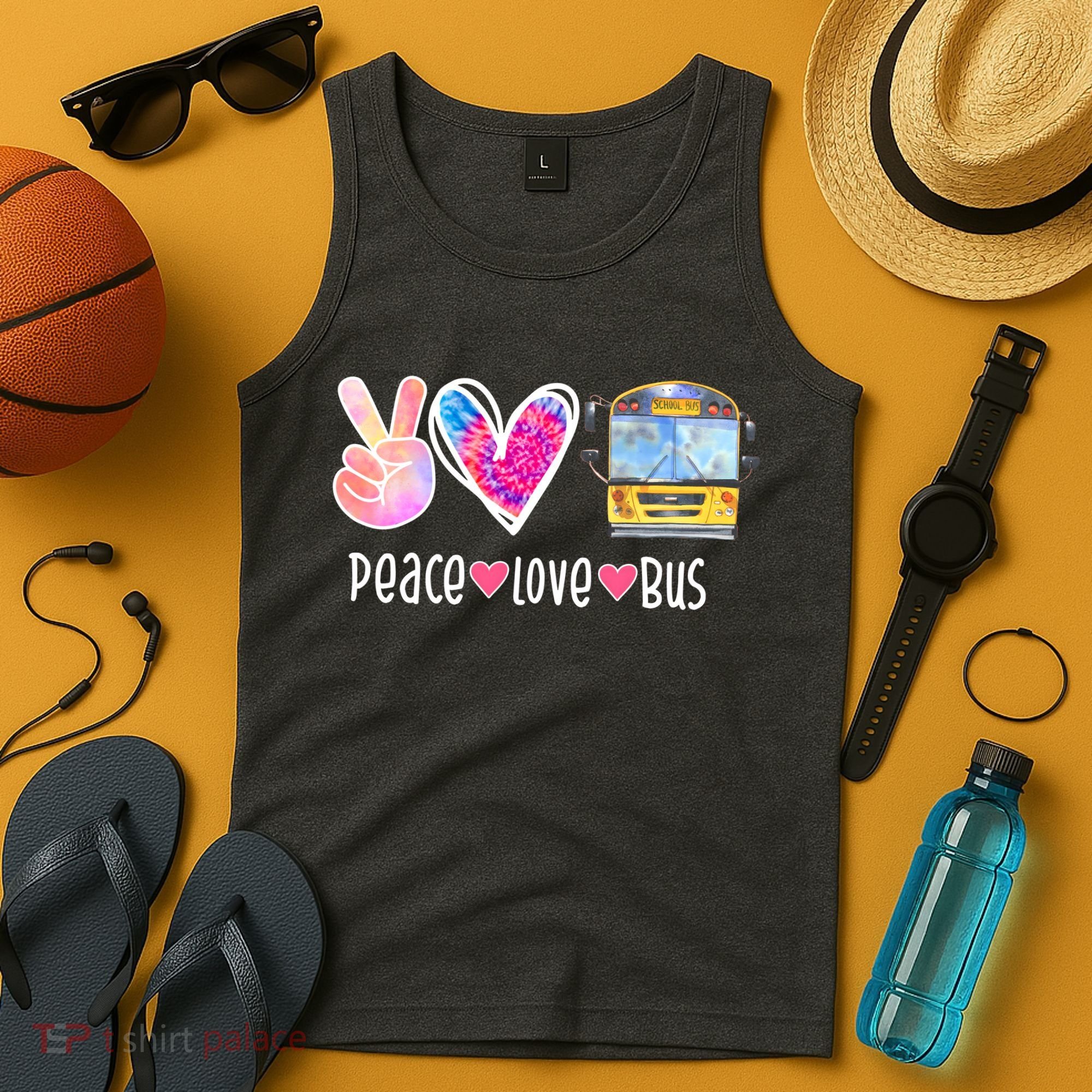 Peace Love Bus Gift For Bus Driver Tank Top