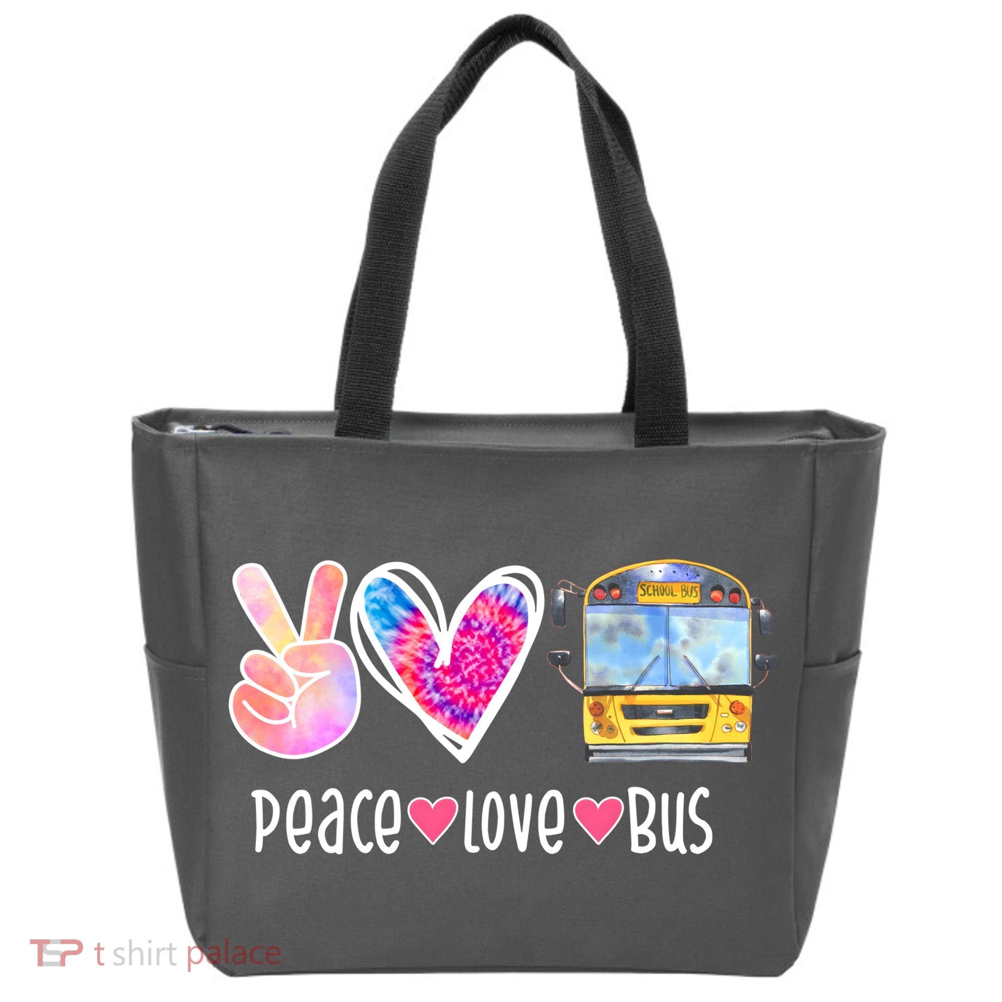 Peace Love Bus Gift For Bus Driver Tote Bag