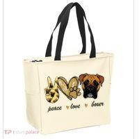 Peace Love Boxer Dog Boxer Dog Lover Gift Tote Bag thumb 2