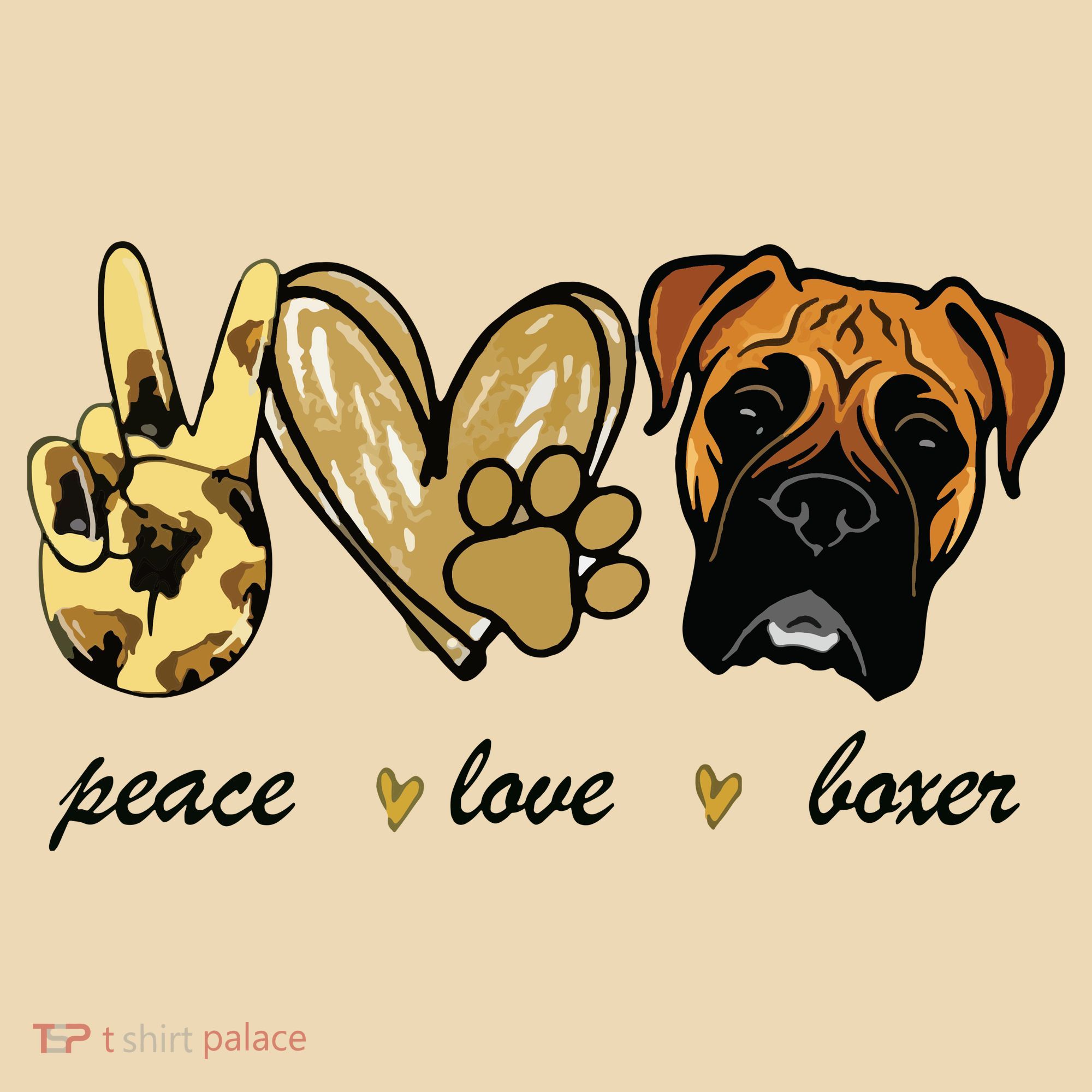 Peace Love Boxer Dog Boxer Dog Lover Gift Tote Bag