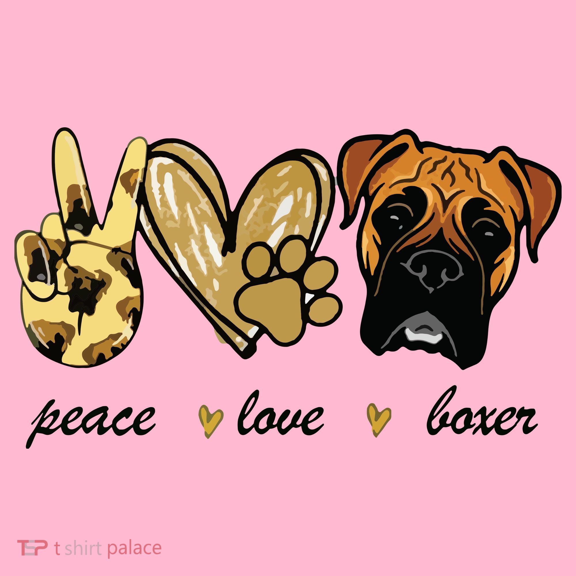 Peace Love Boxer Dog Boxer Dog Lover Gift Coaster