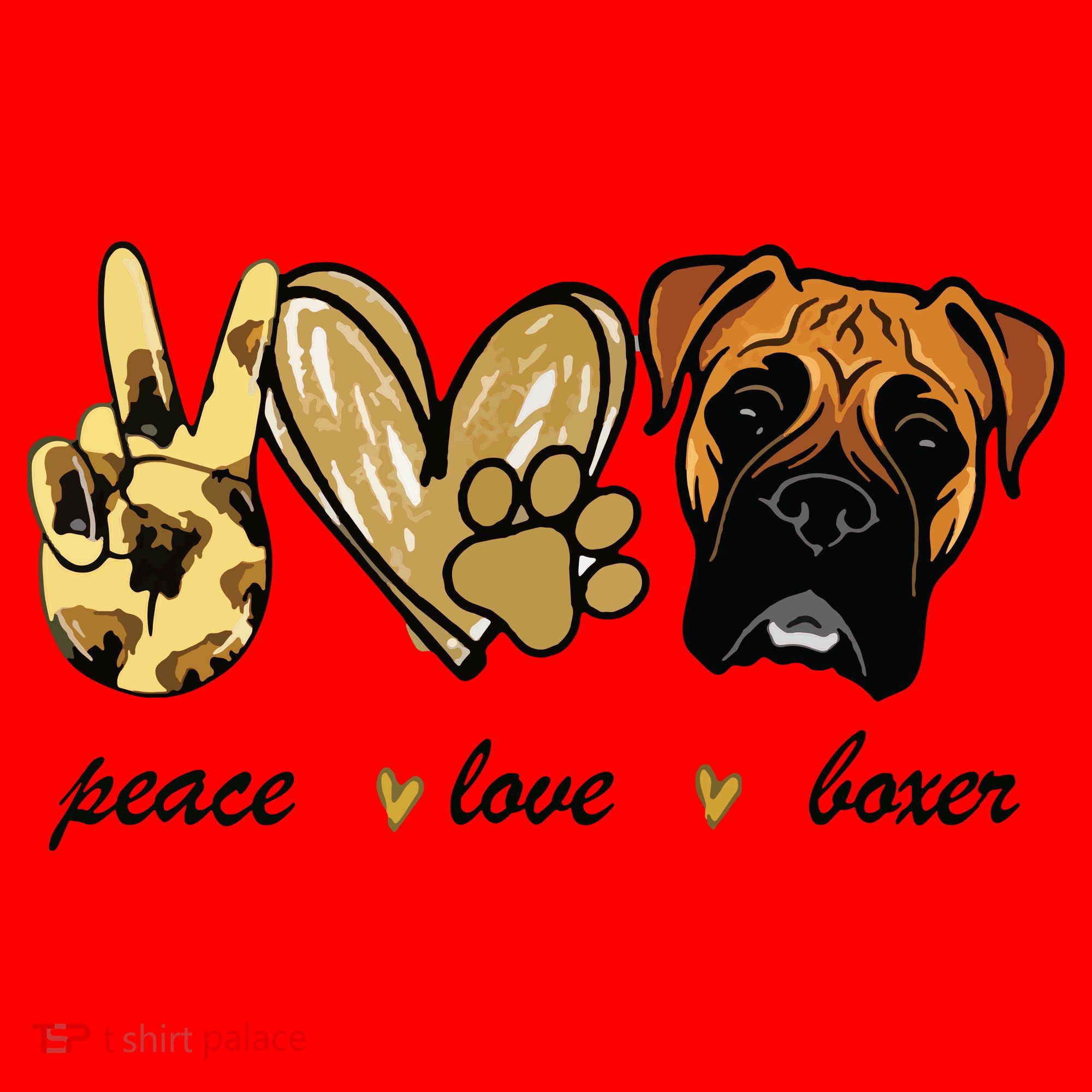 Peace Love Boxer Dog Boxer Dog Lover Gift Santa Hat