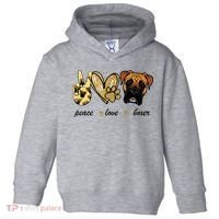 Peace Love Boxer Dog Boxer Dog Lover Gift Toddler Hoodie thumb 0