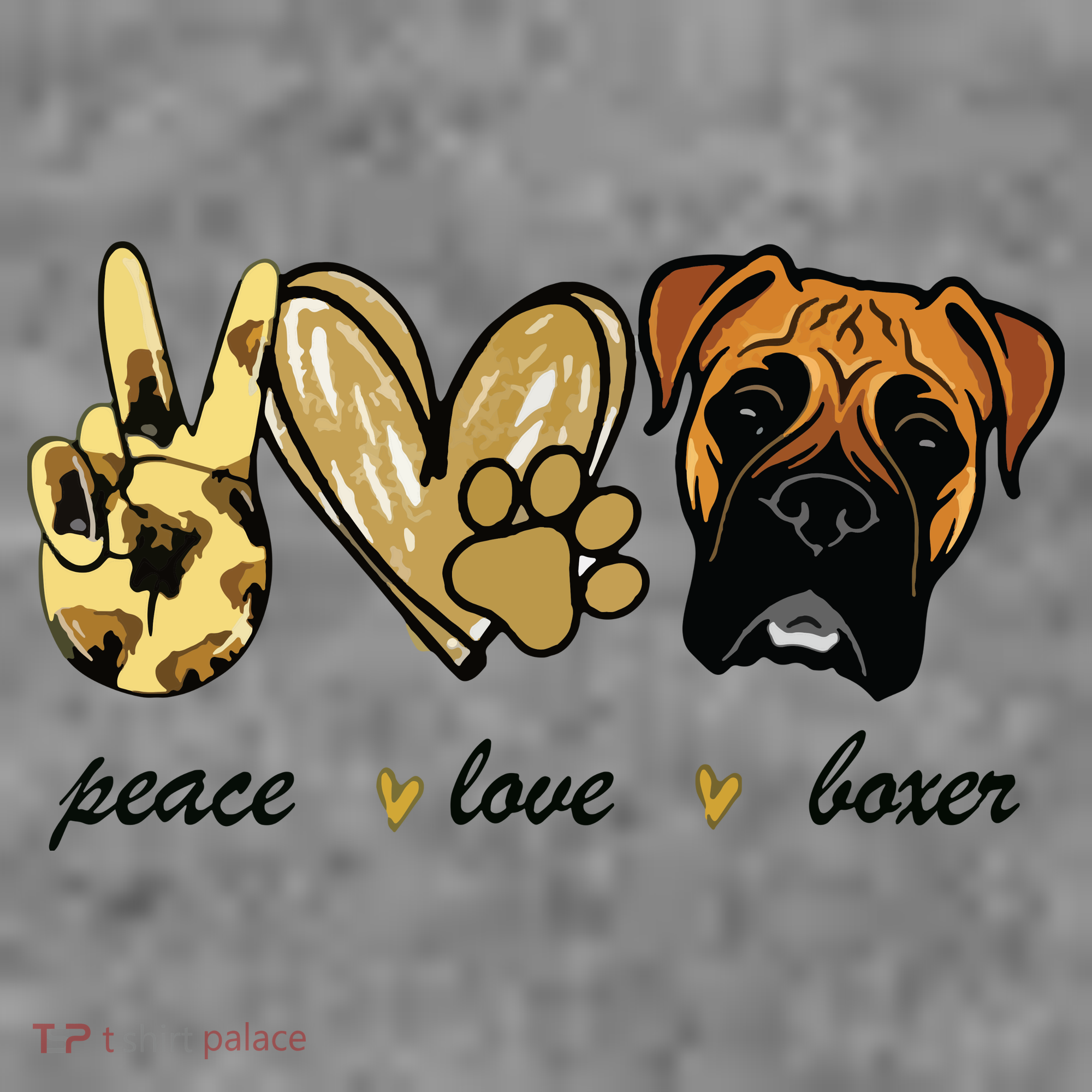 Peace Love Boxer Dog Boxer Dog Lover Gift Toddler Hoodie
