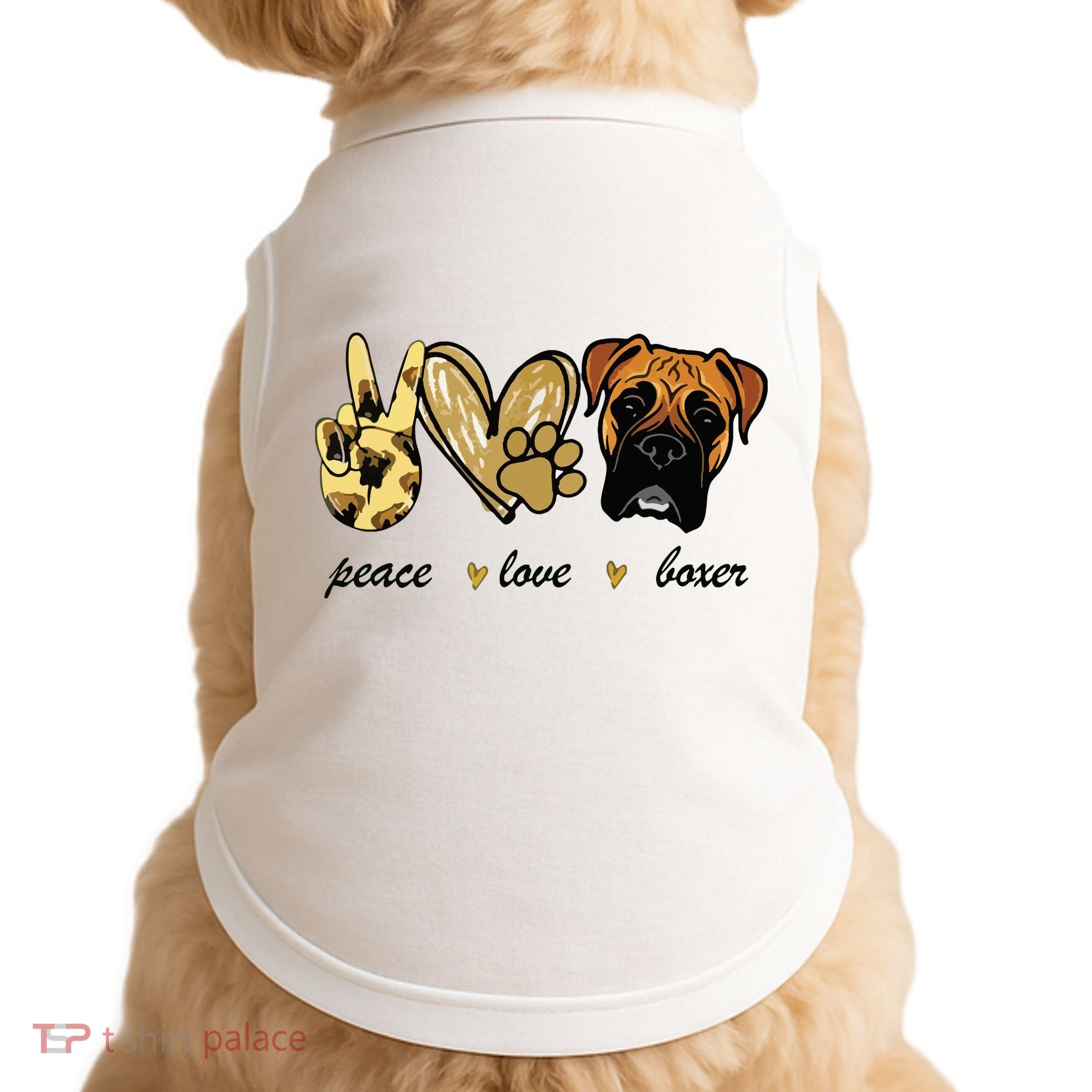 Peace Love Boxer Dog Boxer Dog Lover Gift Doggie Tank