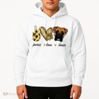 Peace Love Boxer Dog Boxer Dog Lover Gift Hoodie thumb 2