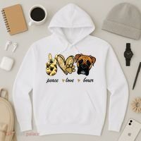 Peace Love Boxer Dog Boxer Dog Lover Gift Hoodie thumb 3