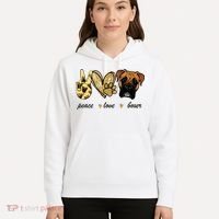 Peace Love Boxer Dog Boxer Dog Lover Gift Hoodie thumb 5