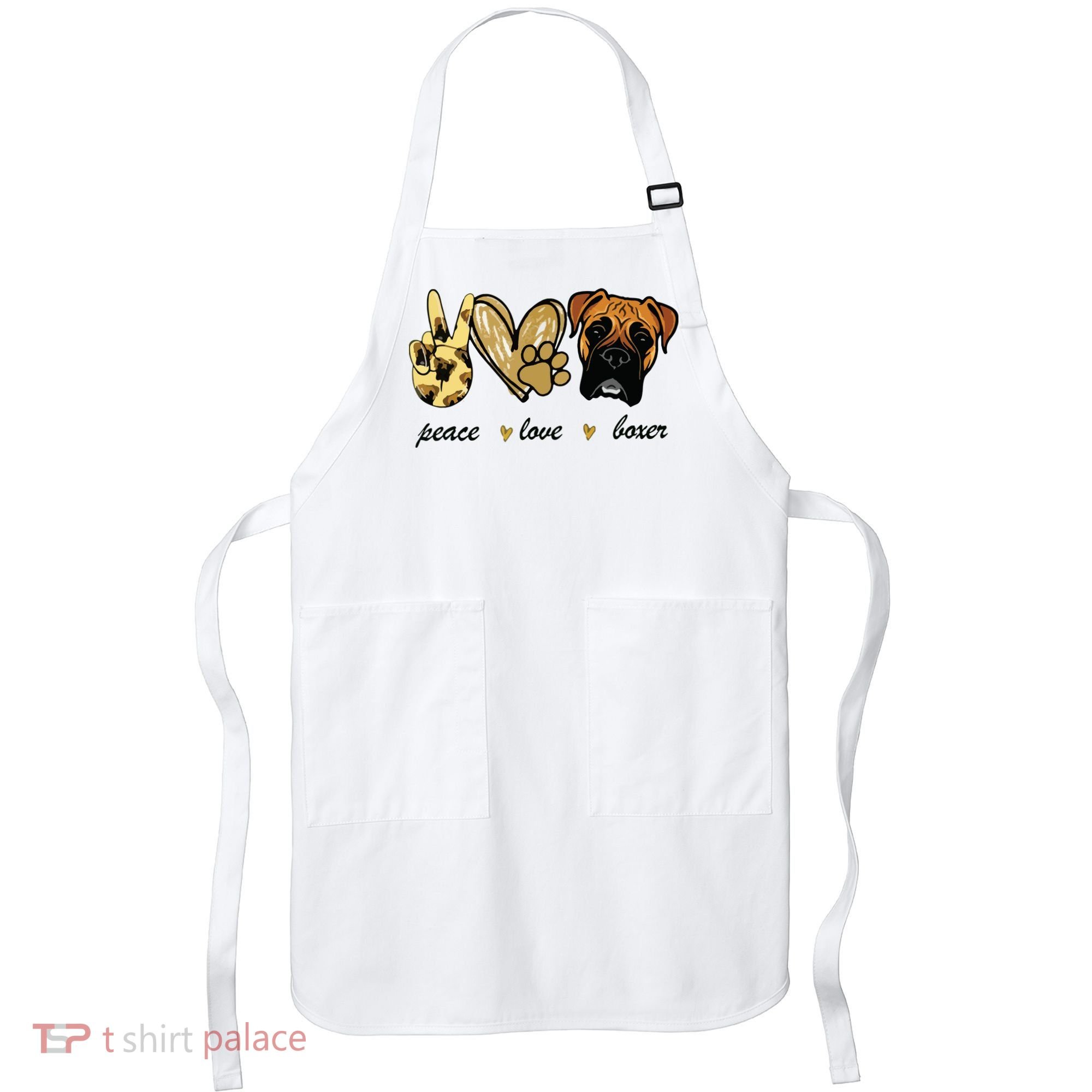 Peace Love Boxer Dog Boxer Dog Lover Gift Apron