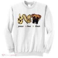 Peace Love Boxer Dog Boxer Dog Lover Gift Sweatshirt thumb 0