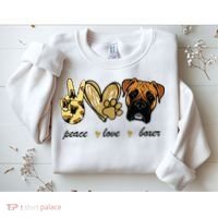 Peace Love Boxer Dog Boxer Dog Lover Gift Sweatshirt thumb 2