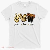Peace Love Boxer Dog Boxer Dog Lover Gift T-Shirt thumb 0