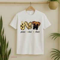 Peace Love Boxer Dog Boxer Dog Lover Gift T-Shirt thumb 2
