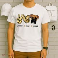Peace Love Boxer Dog Boxer Dog Lover Gift T-Shirt thumb 6