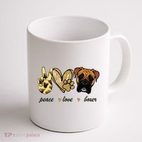 Peace Love Boxer Dog Boxer Dog Lover Gift Coffee Mug thumb 1