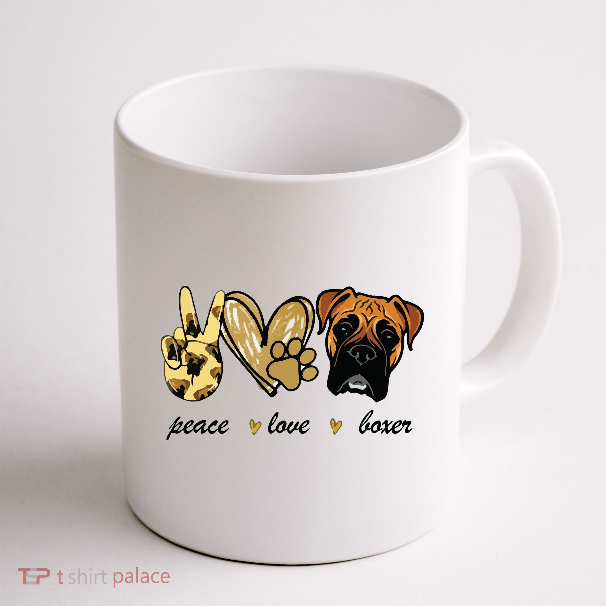 Peace Love Boxer Dog Boxer Dog Lover Gift Coffee Mug