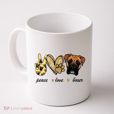 Peace Love Boxer Dog Boxer Dog Lover Gift Coffee Mug