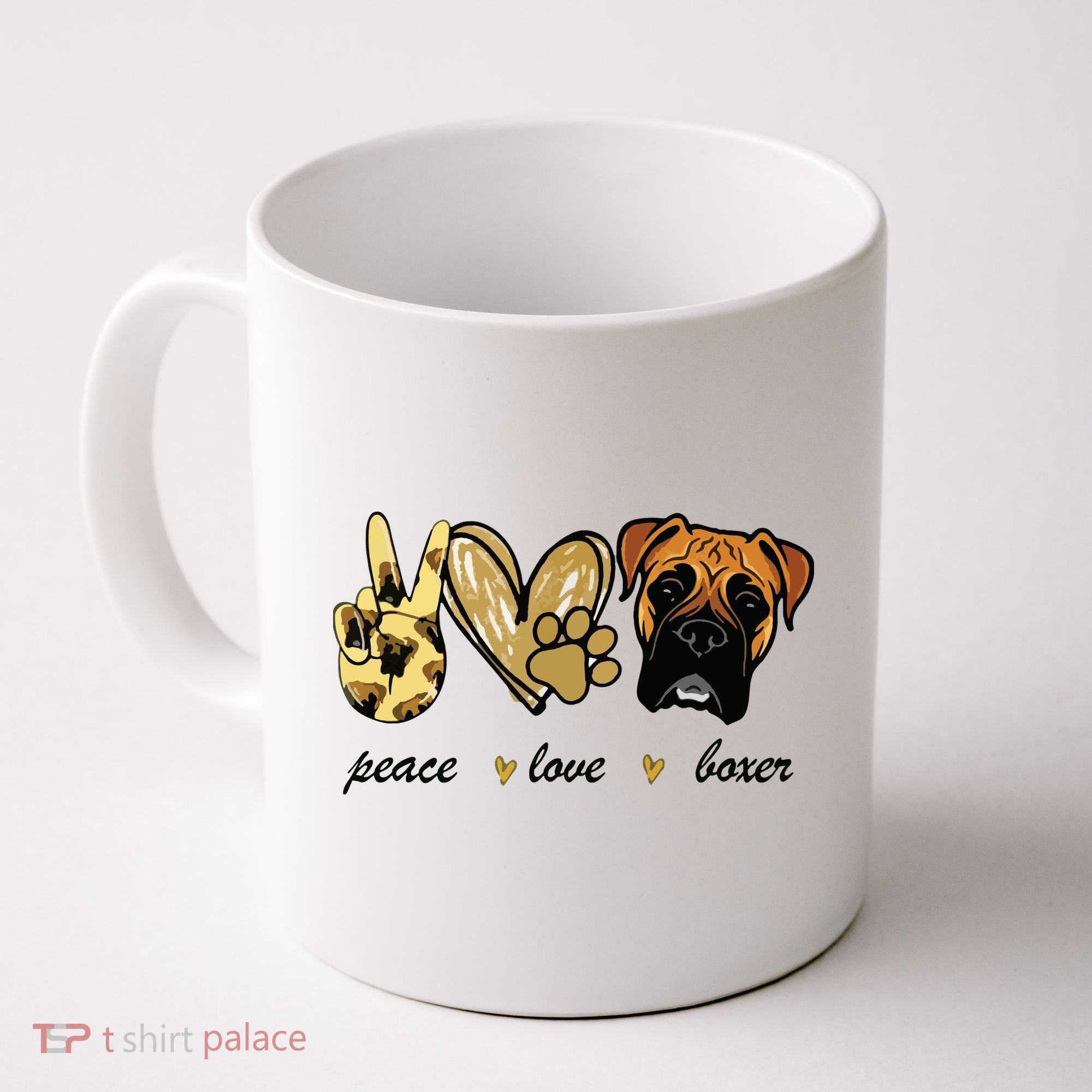 Peace Love Boxer Dog Boxer Dog Lover Gift Coffee Mug