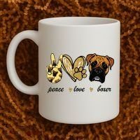 Peace Love Boxer Dog Boxer Dog Lover Gift Coffee Mug thumb 2
