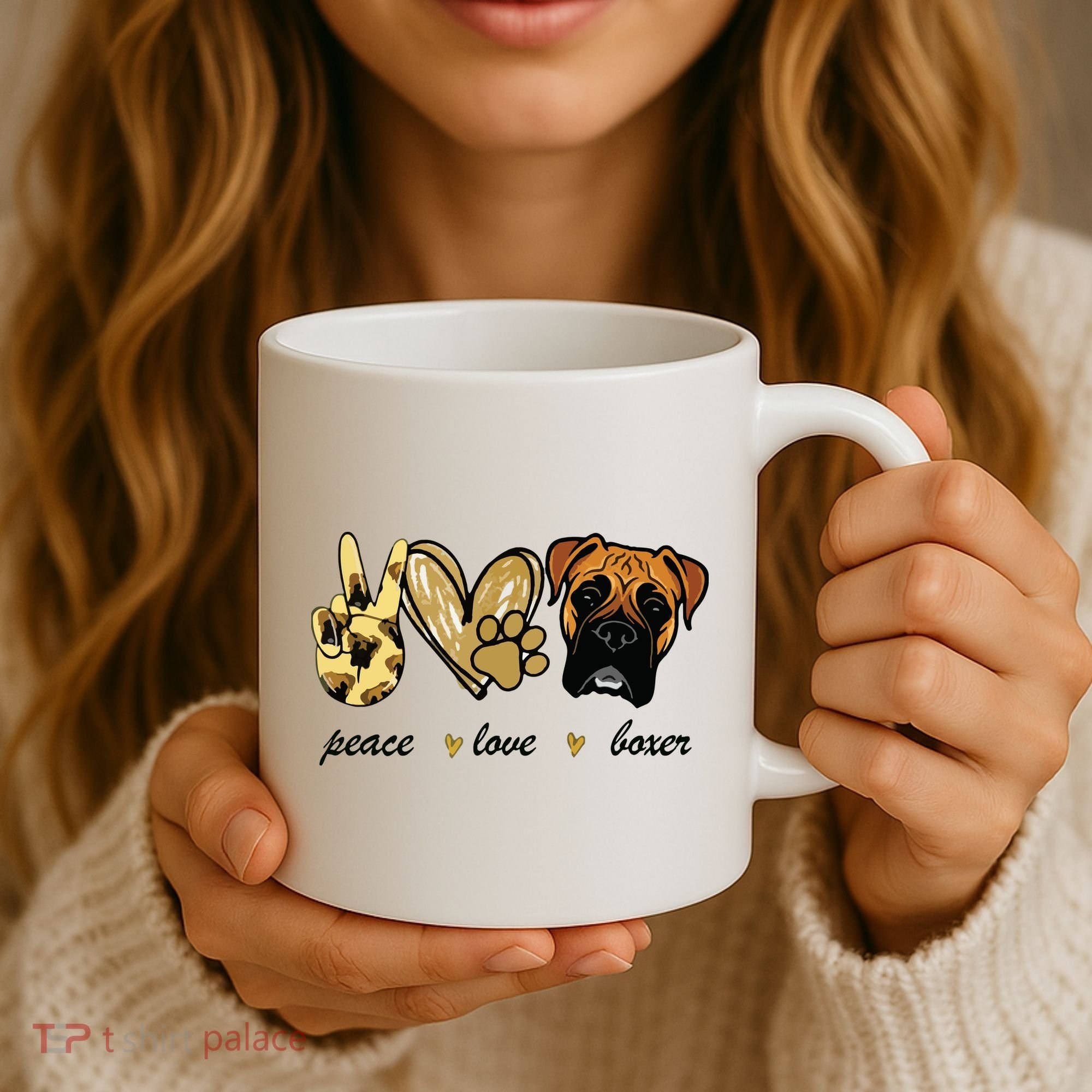 Peace Love Boxer Dog Boxer Dog Lover Gift Coffee Mug
