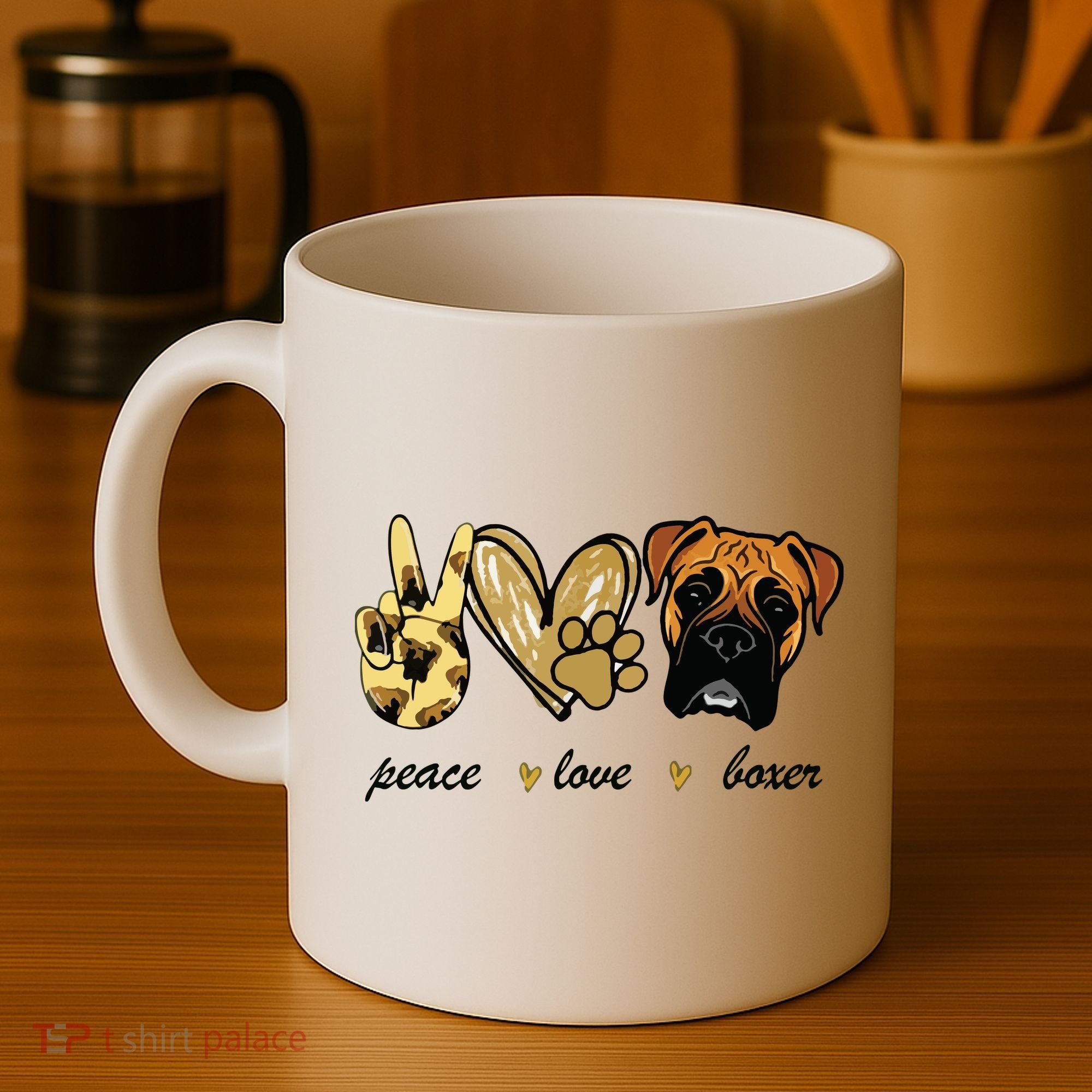 Peace Love Boxer Dog Boxer Dog Lover Gift Coffee Mug
