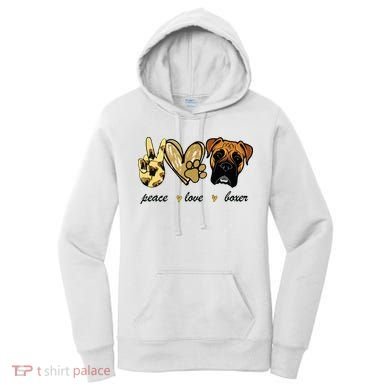 Peace Love Boxer Dog Boxer Dog Lover Gift Women's Hoodie