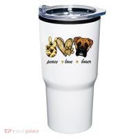 Peace Love Boxer Dog Boxer Dog Lover Gift Tumbler thumb 0