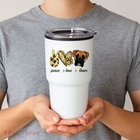 Peace Love Boxer Dog Boxer Dog Lover Gift Tumbler thumb 2